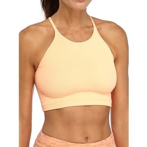 Free People Cropped Run Tank in Peach Horizon